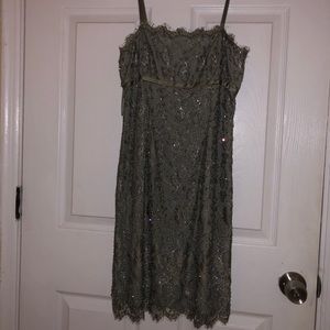 Hand beaded army greenish dress